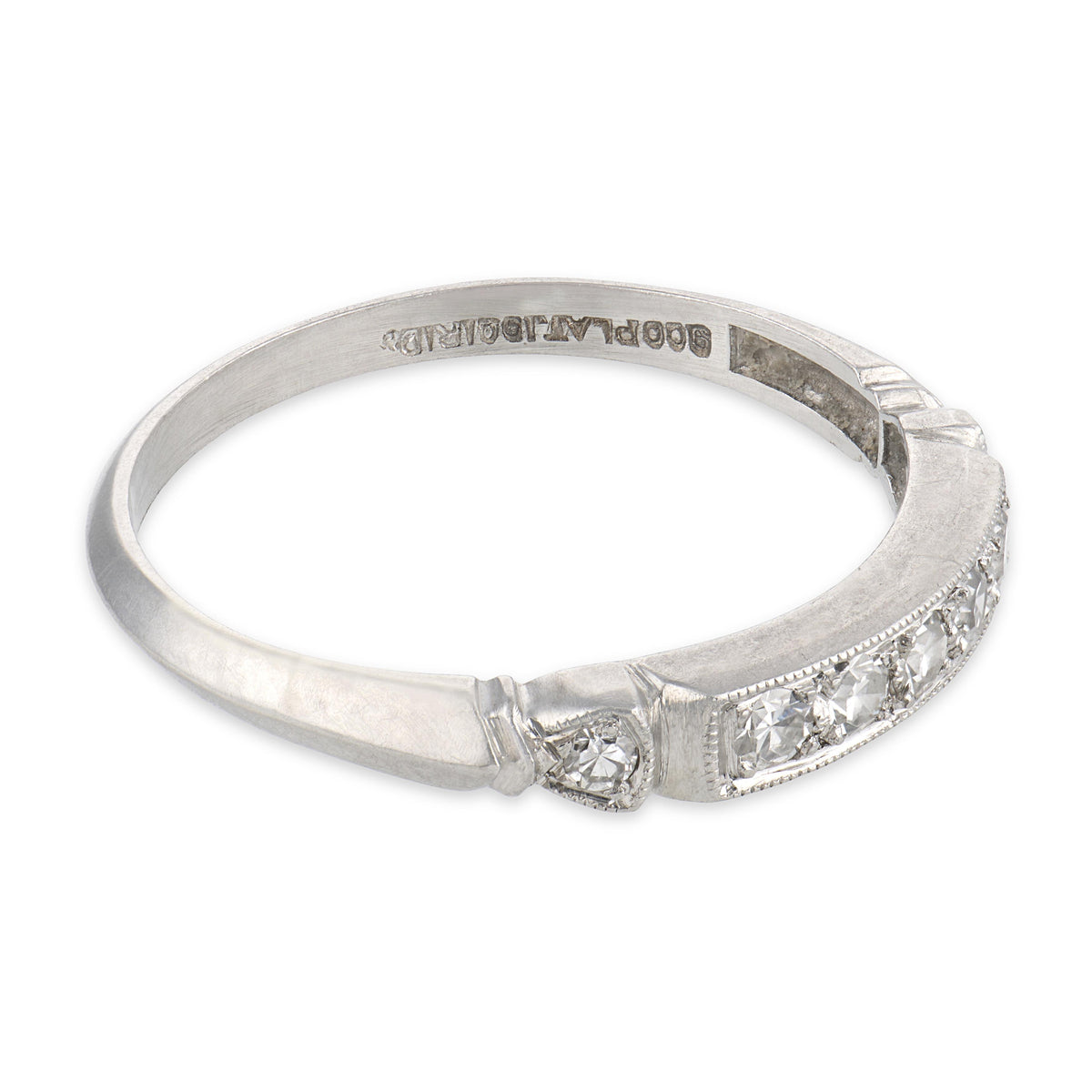 Art Deco Platinum Diamond Half Band