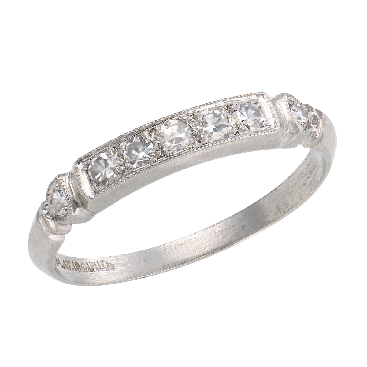 Art Deco Platinum Diamond Half Band