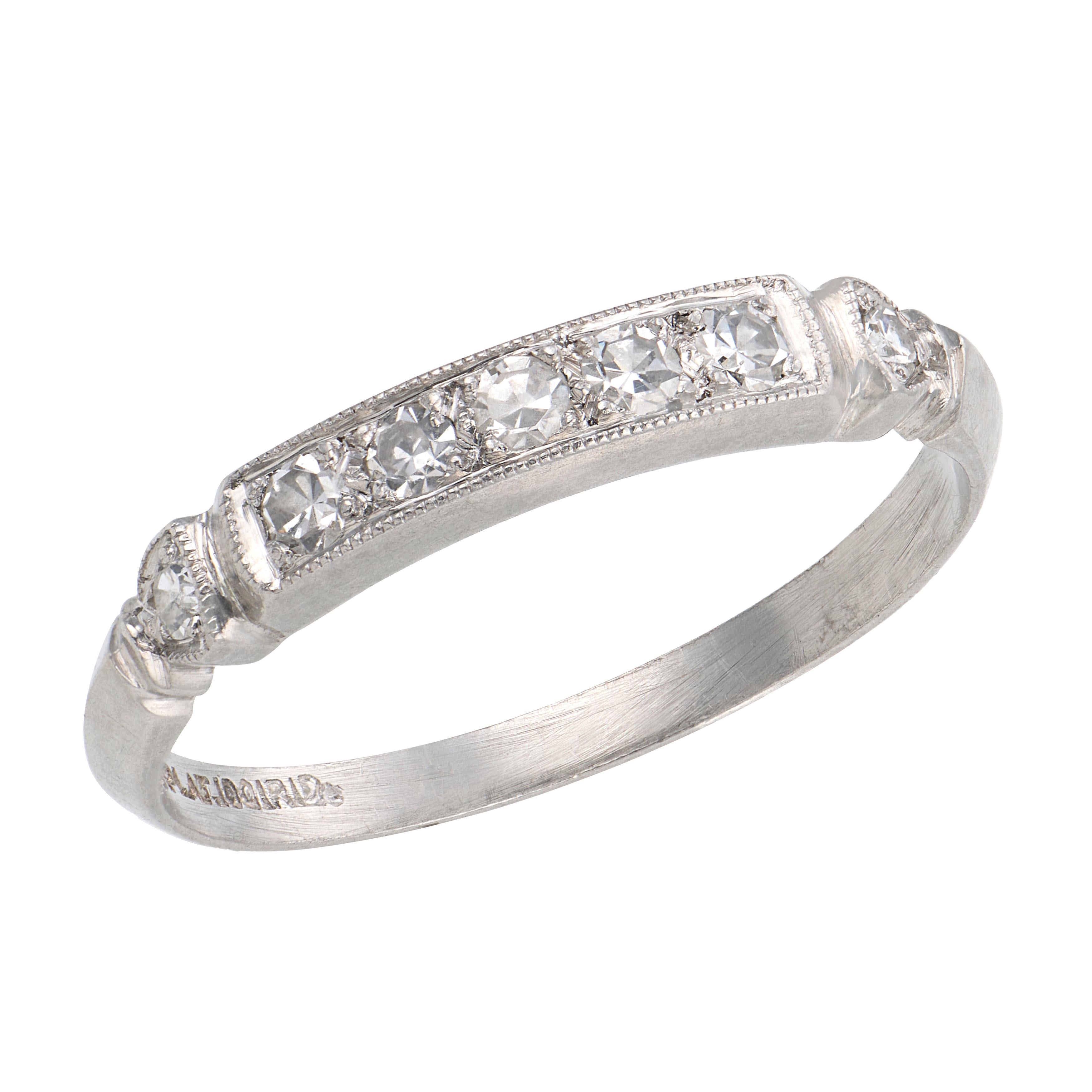 Art Deco Platinum Diamond Half Band