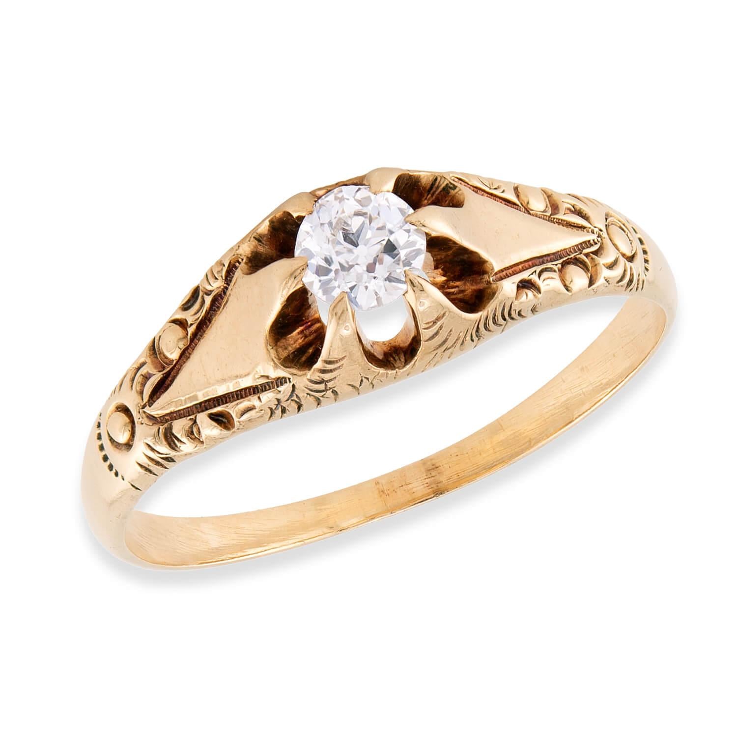 Victorian 14k Diamond Engagement Ring .25ct