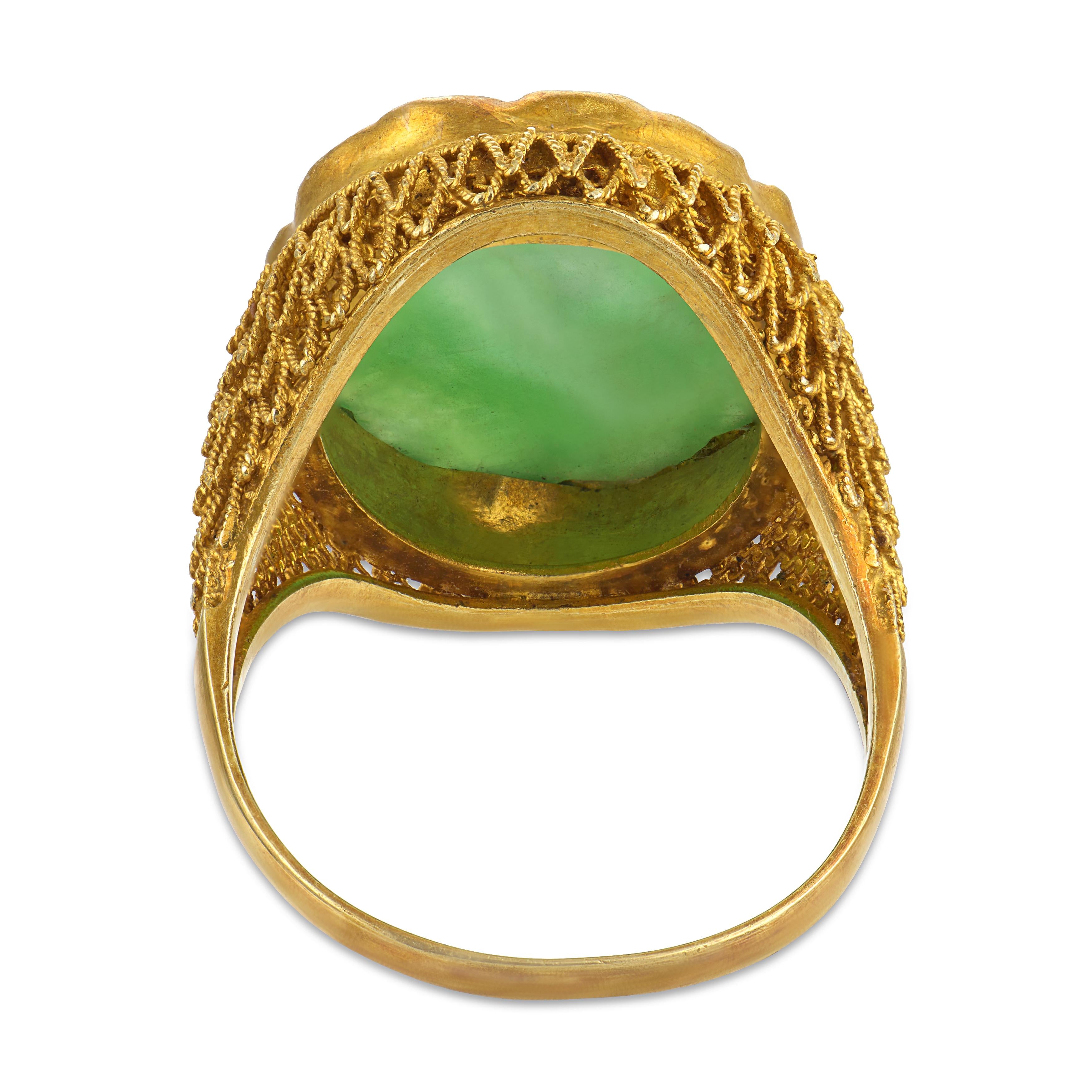 Estate 14k Jade Ring
