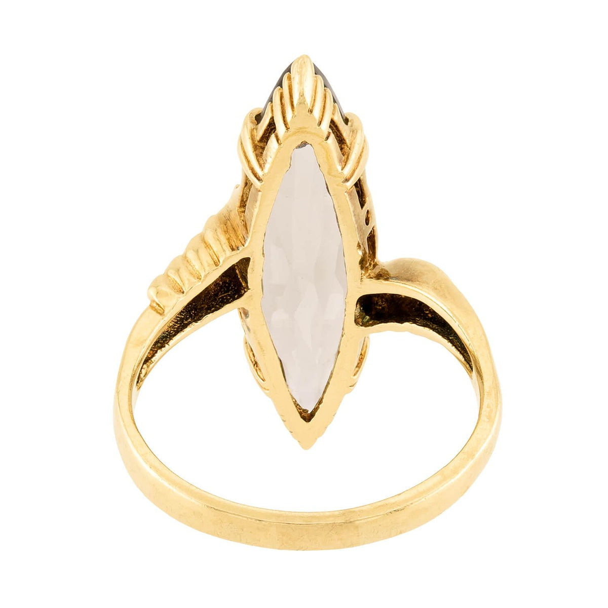 Art Nouveau 14k Topaz Navette Ring