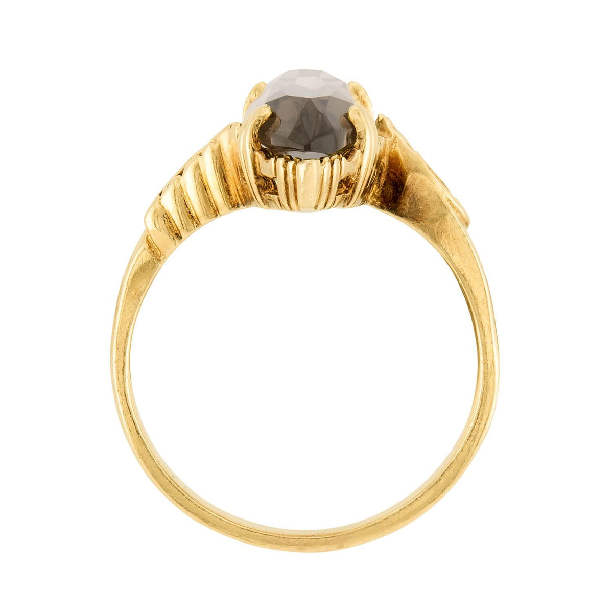 Art Nouveau 14k Topaz Navette Ring