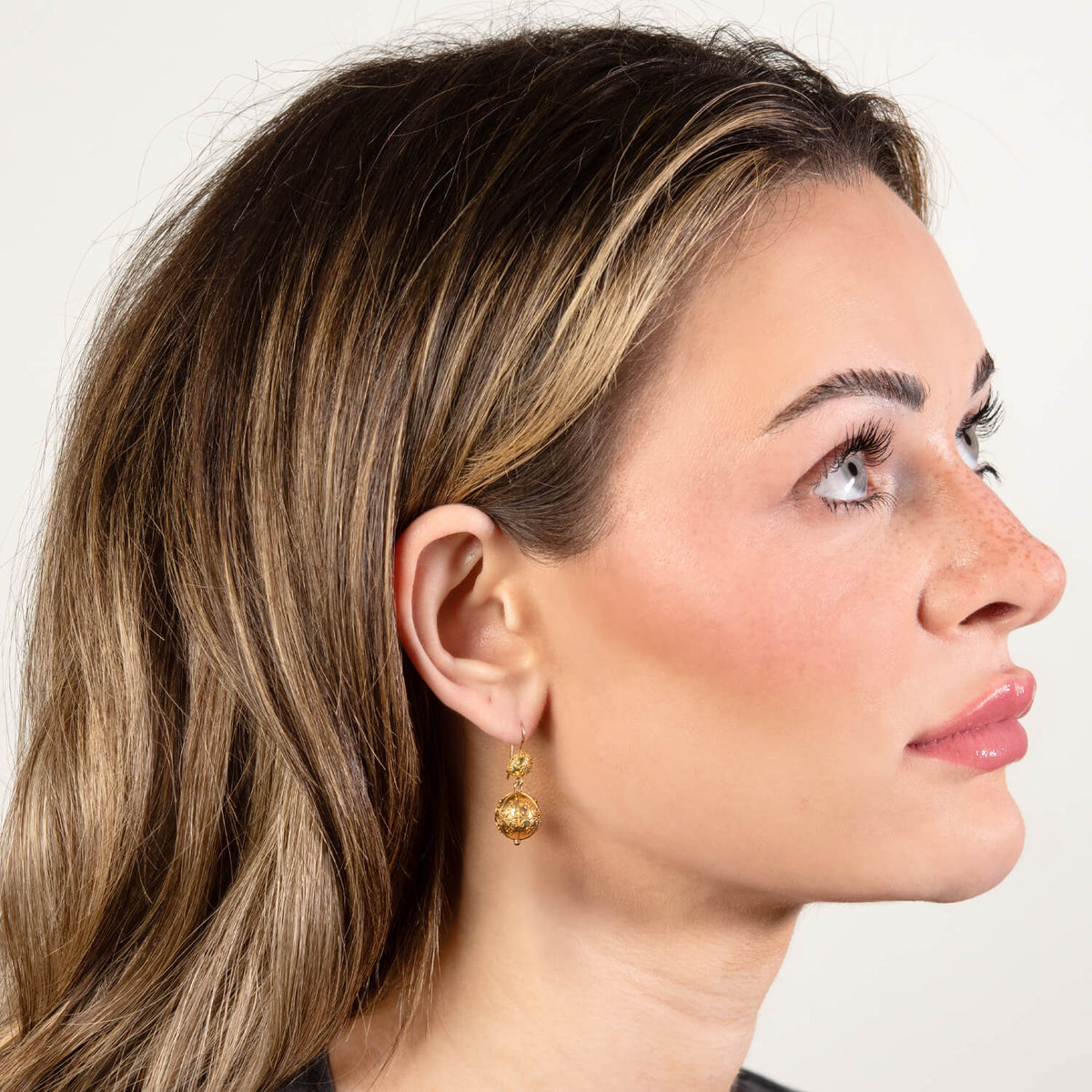 Victorian 15k Etruscan Ball Earrings