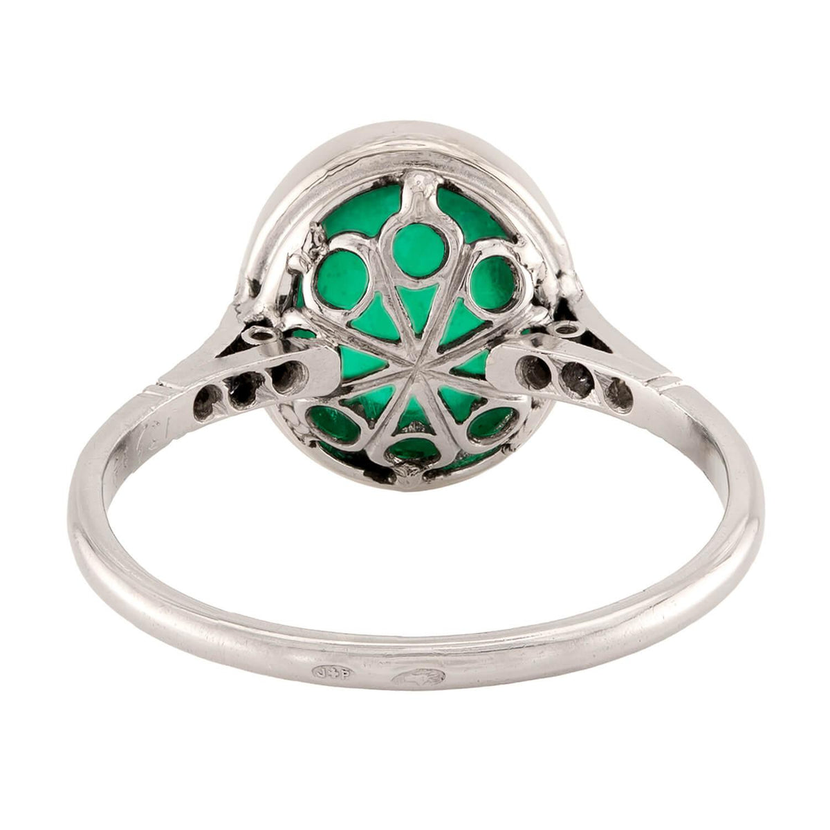 Edwardian Platinum Emerald & Diamond Ring