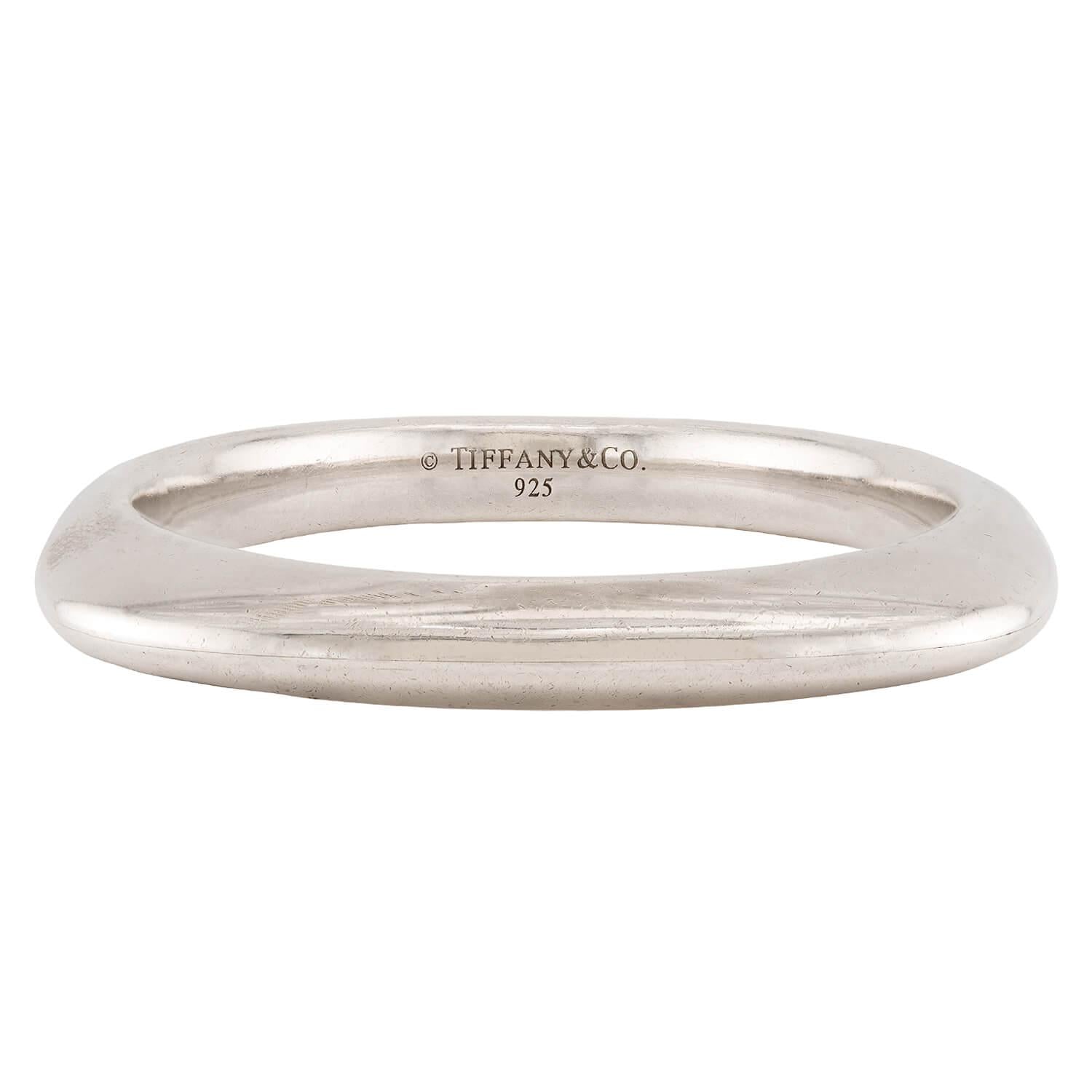 TIFFANY & CO. Estate Sterling Silver Square Cushion Bangle