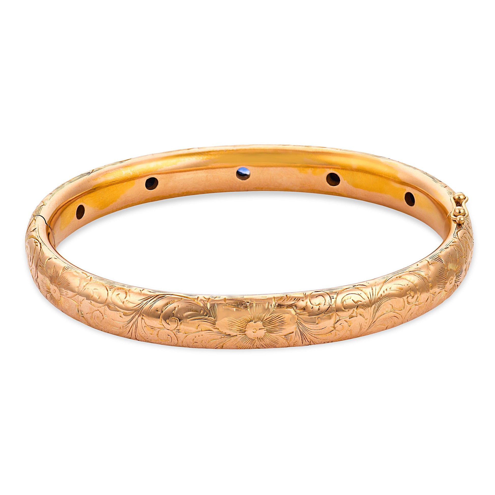 Art Nouveau 14k Sapphire Bangle