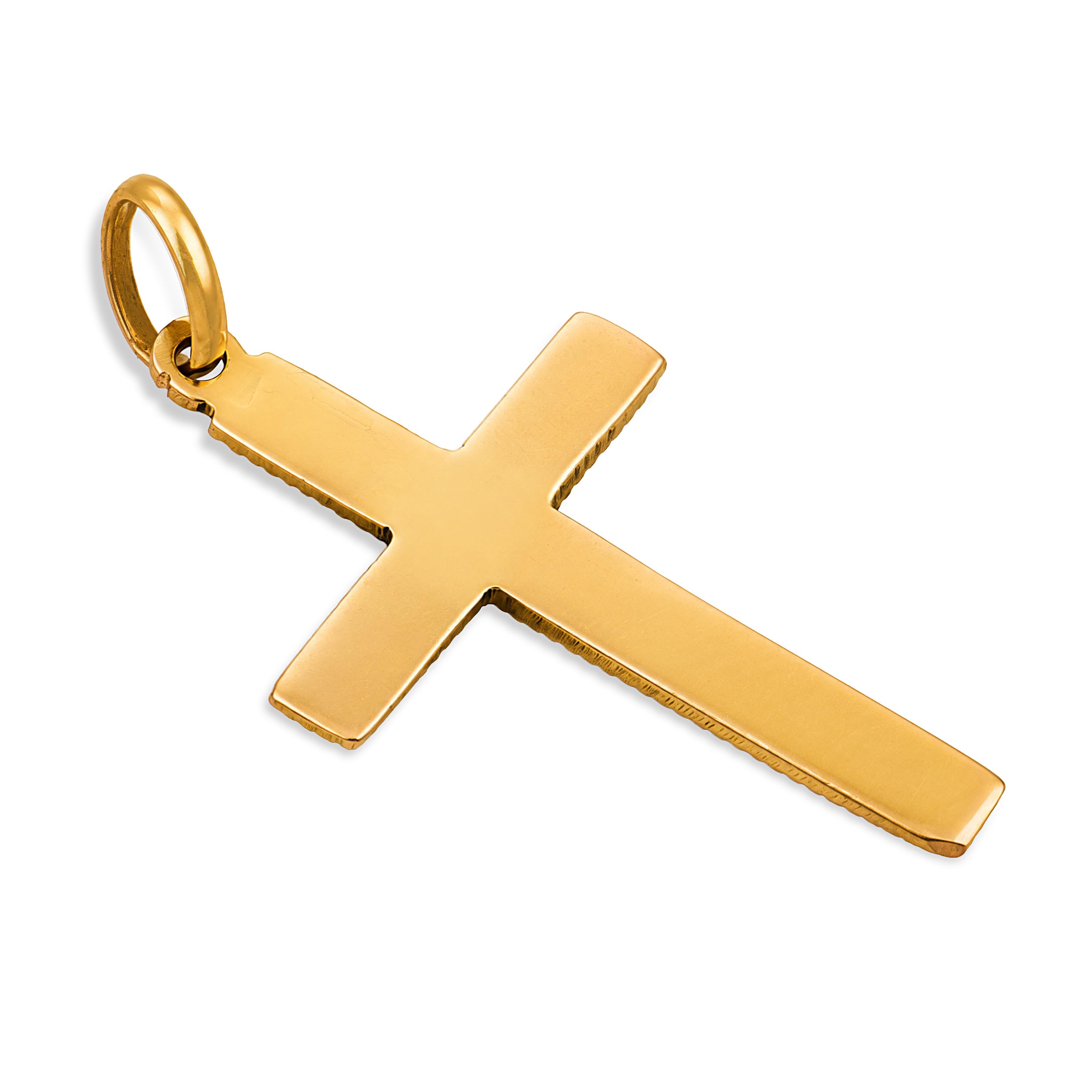 Vintage 18k Enamel Cross Pendant/Charm