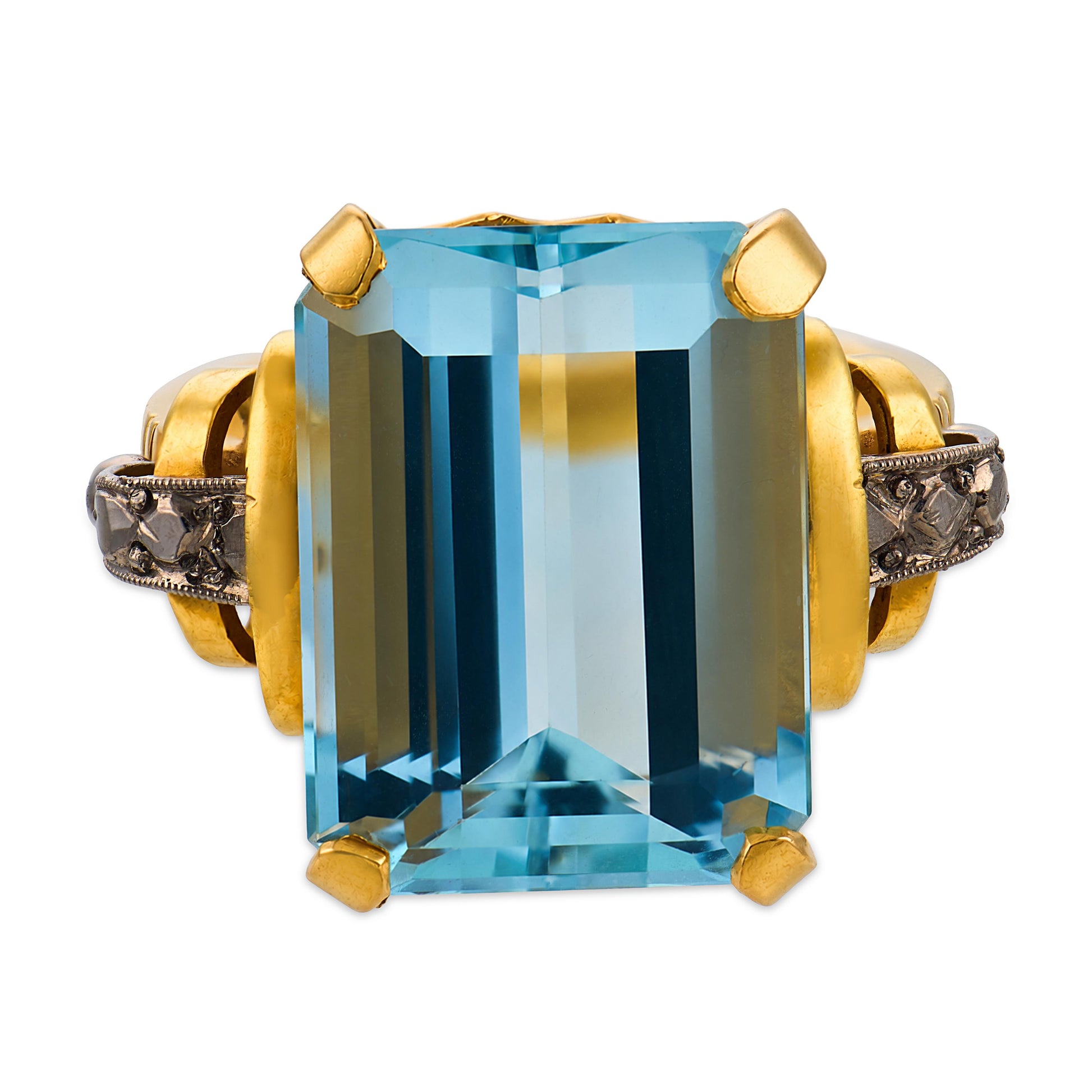 Retro 18k Aqua Ring