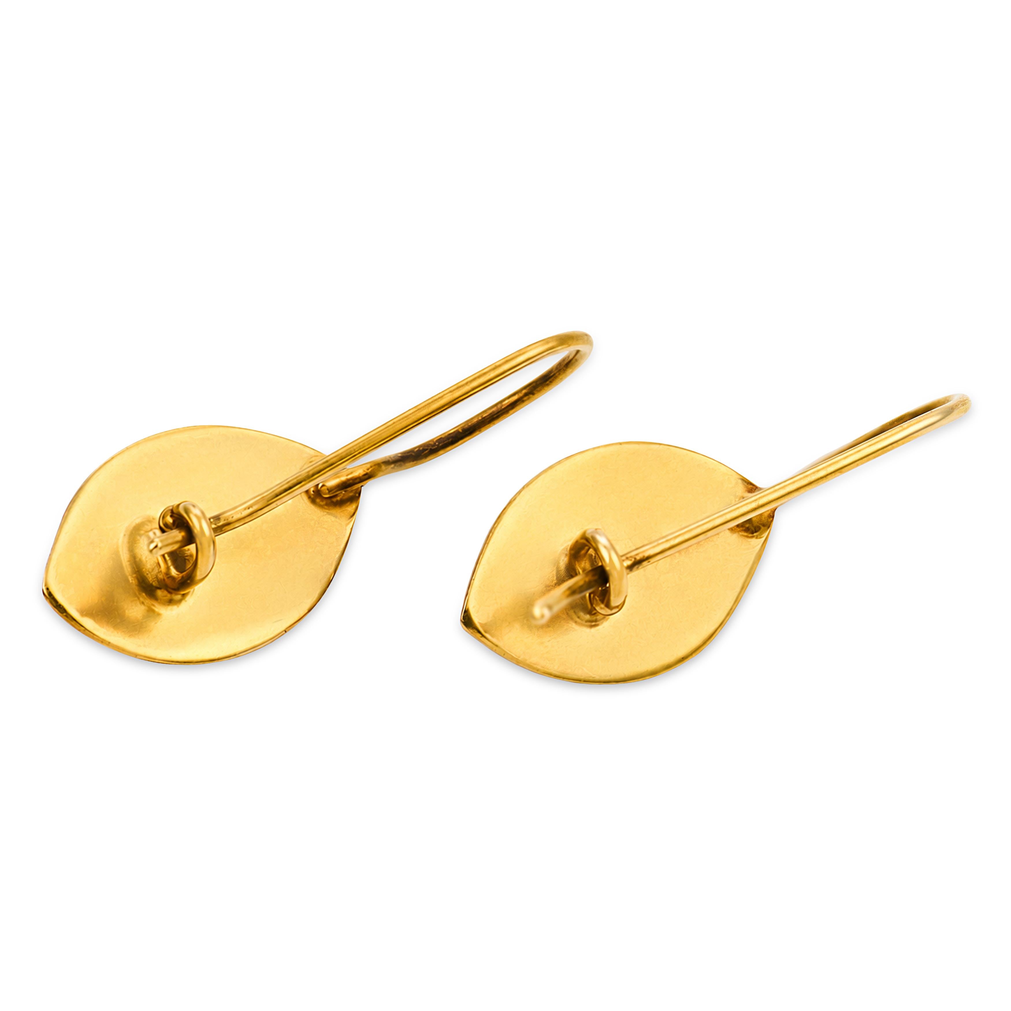 Art Nouveau 14k Garnet Dangle Earrings