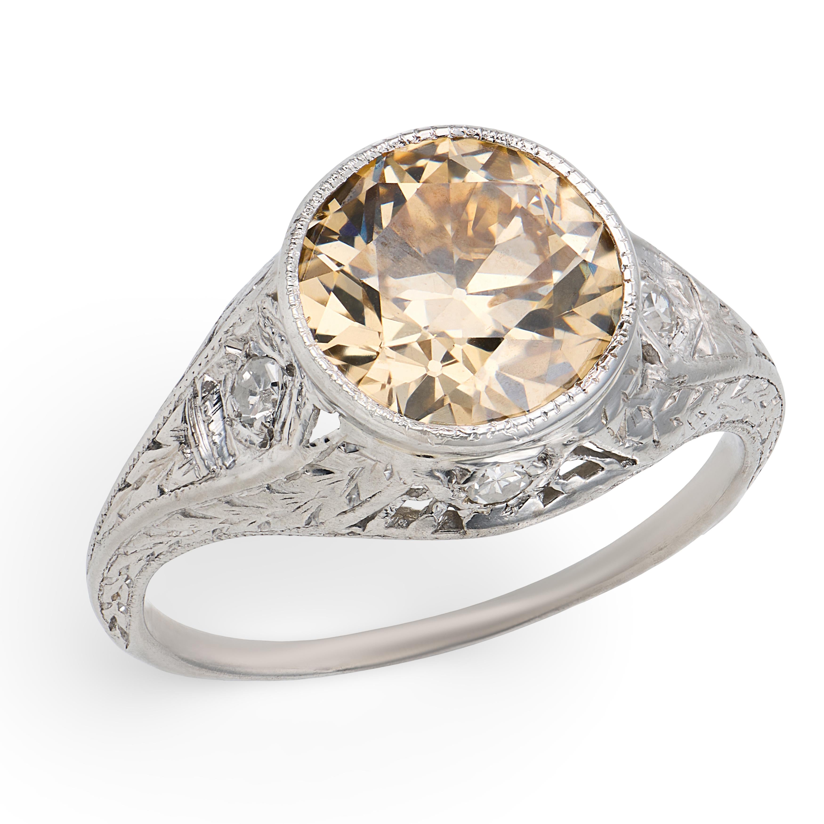 Art Deco Platinum Diamond Engagement Ring 2.39ct