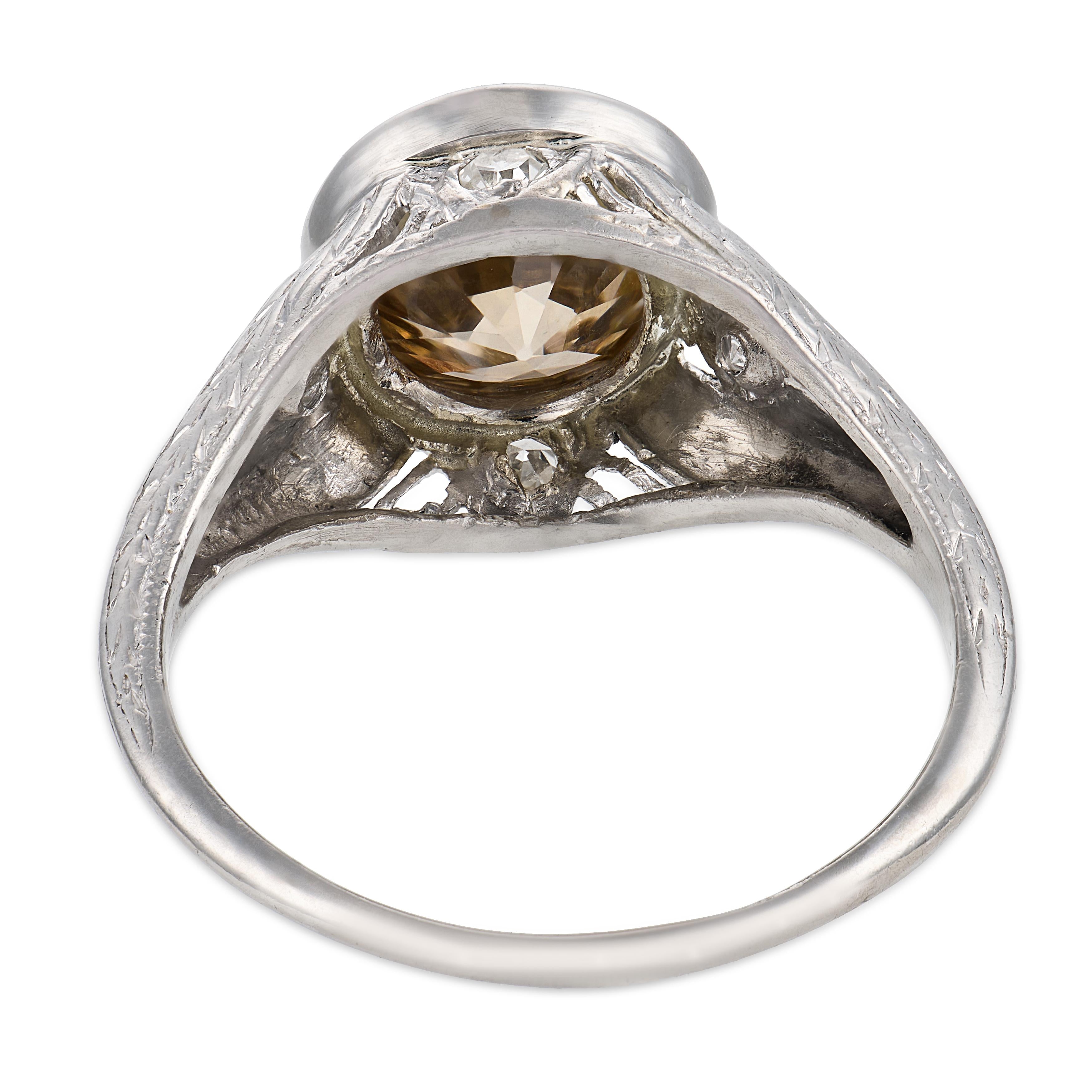 Art Deco Platinum Diamond Engagement Ring 2.39ct