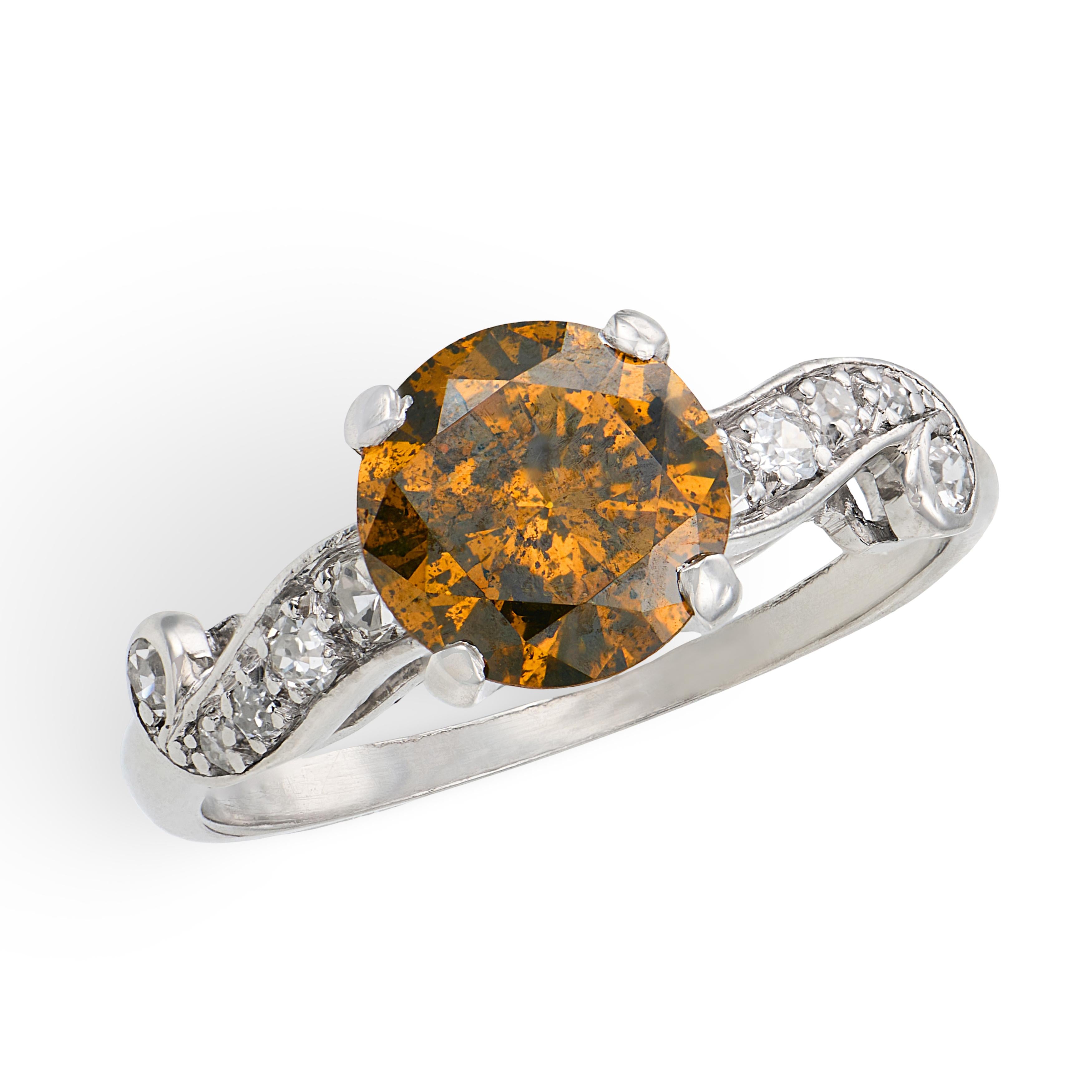 Art Deco Platinum Diamond Engagement Ring 1.36ct