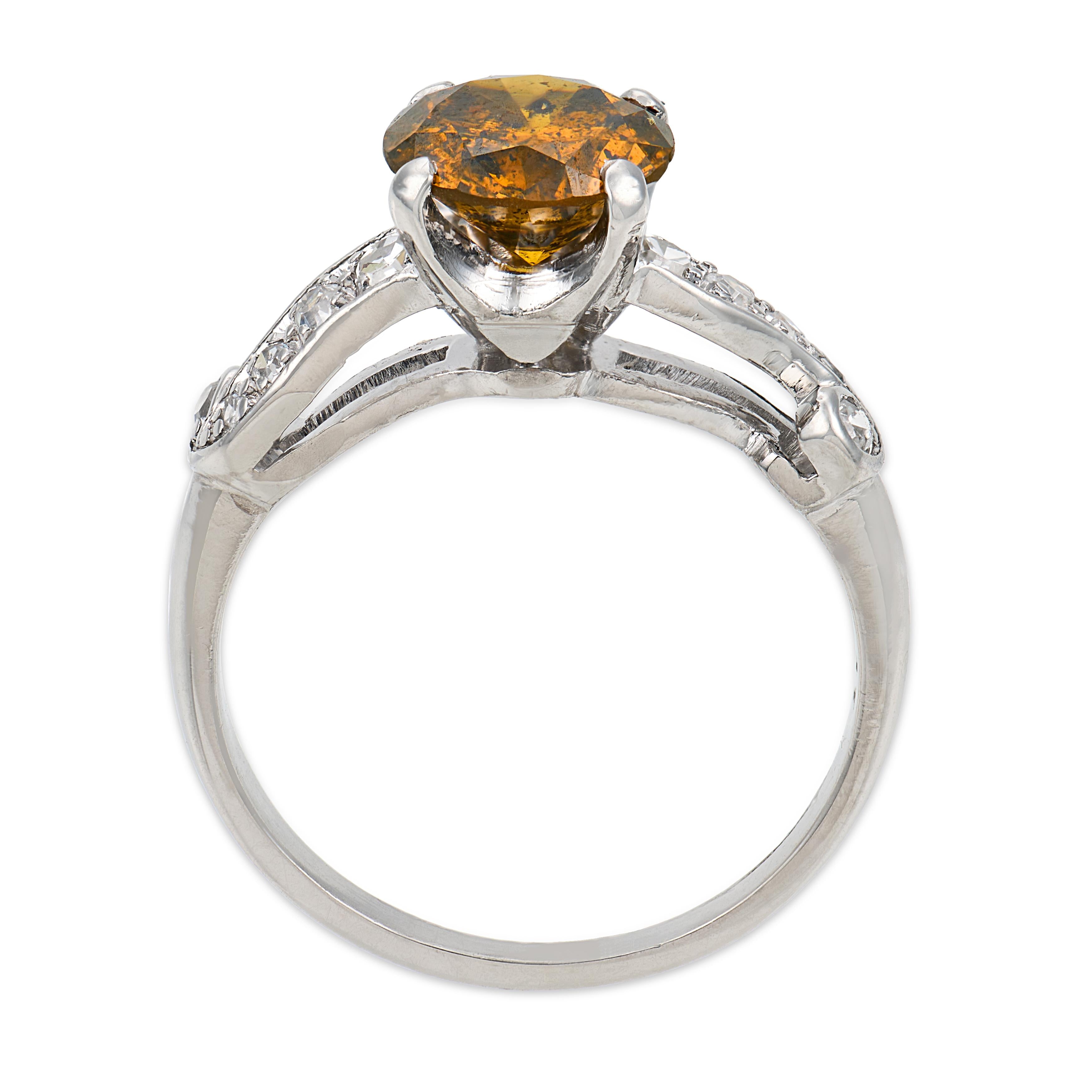 Art Deco Platinum Diamond Engagement Ring 1.36ct