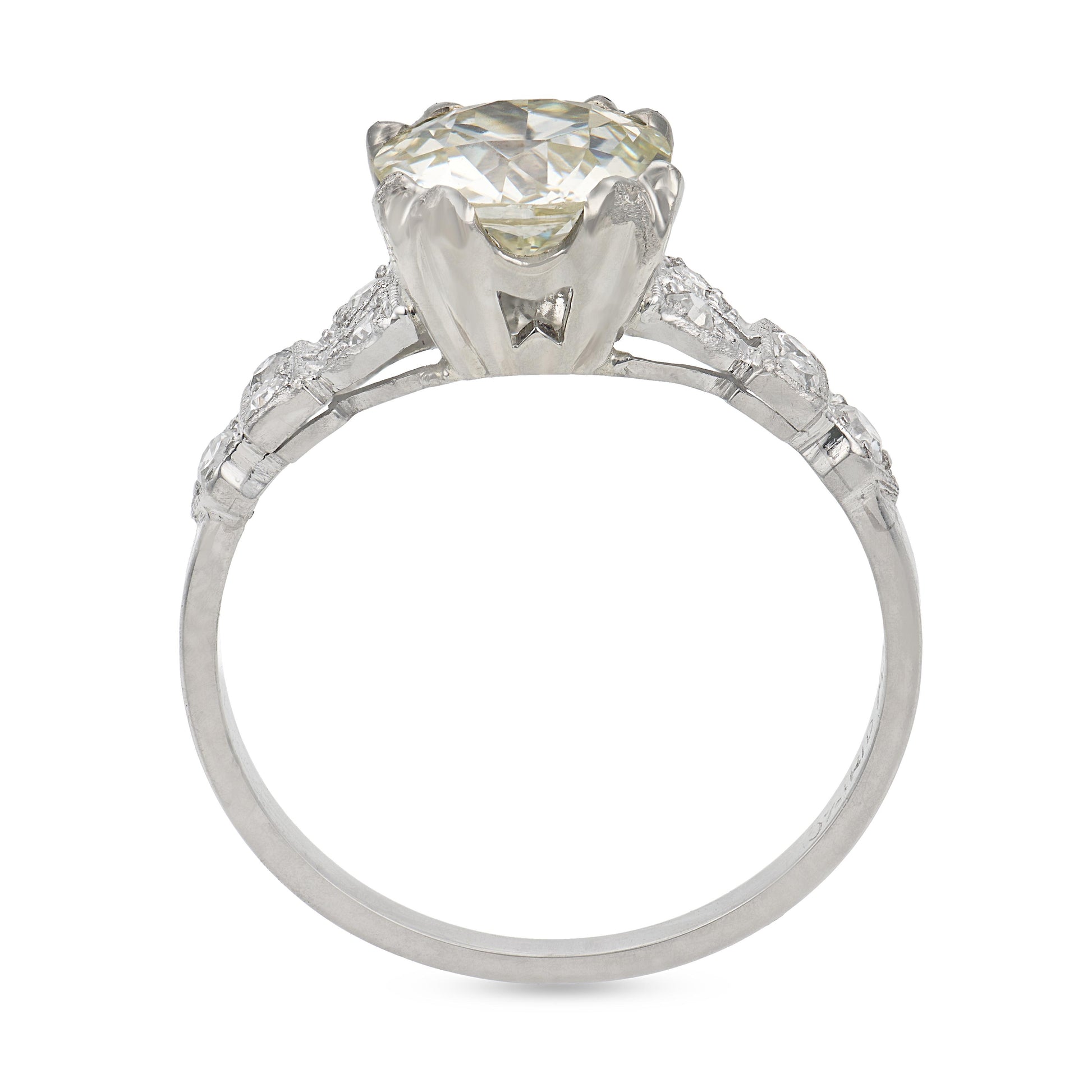 Art Deco Platinum Diamond Engagement Ring 1.59ct
