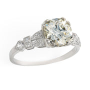Art Deco Platinum Diamond Engagement Ring 1.59ct