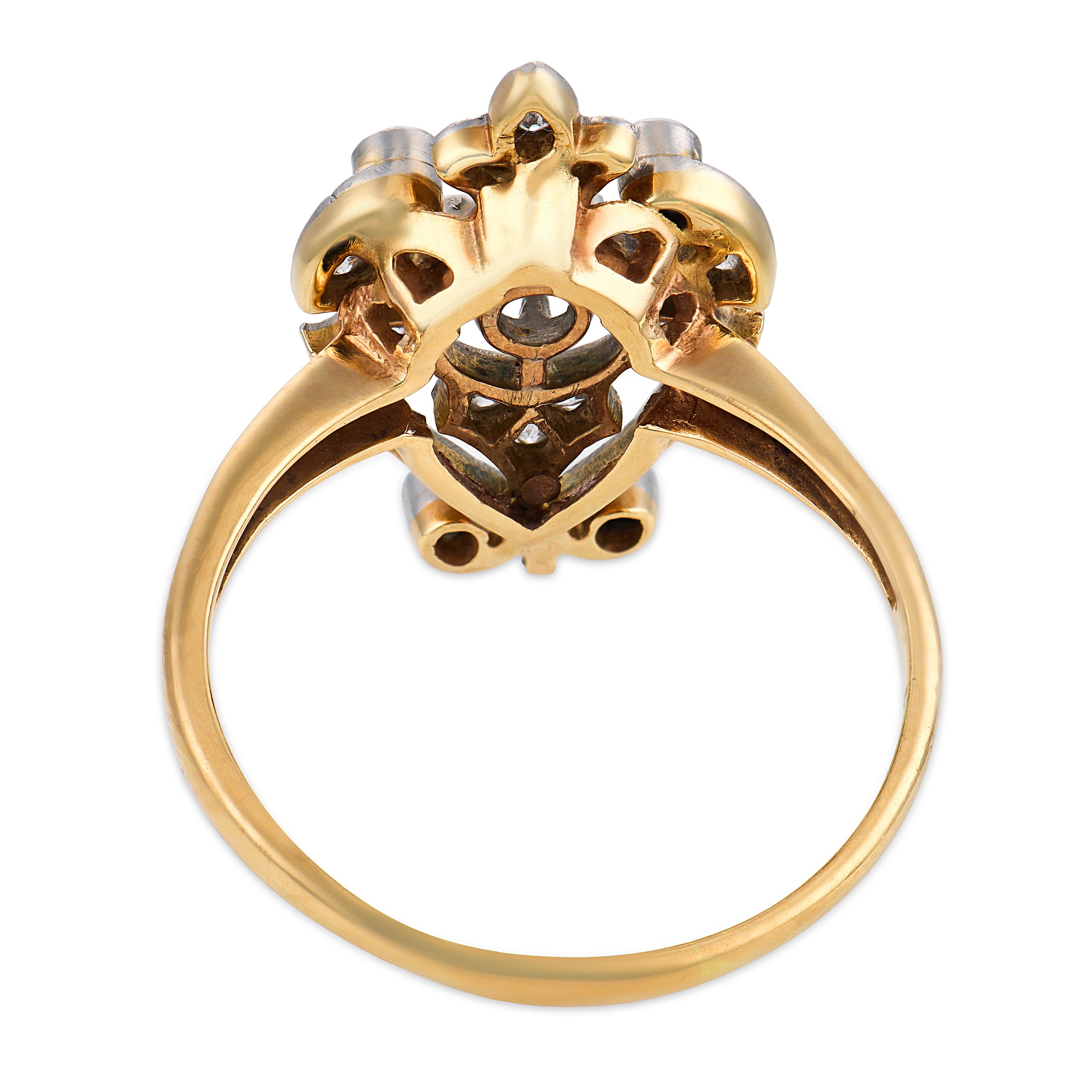 Edwardian 18k/Platinum Diamond Urn-Motif Ring