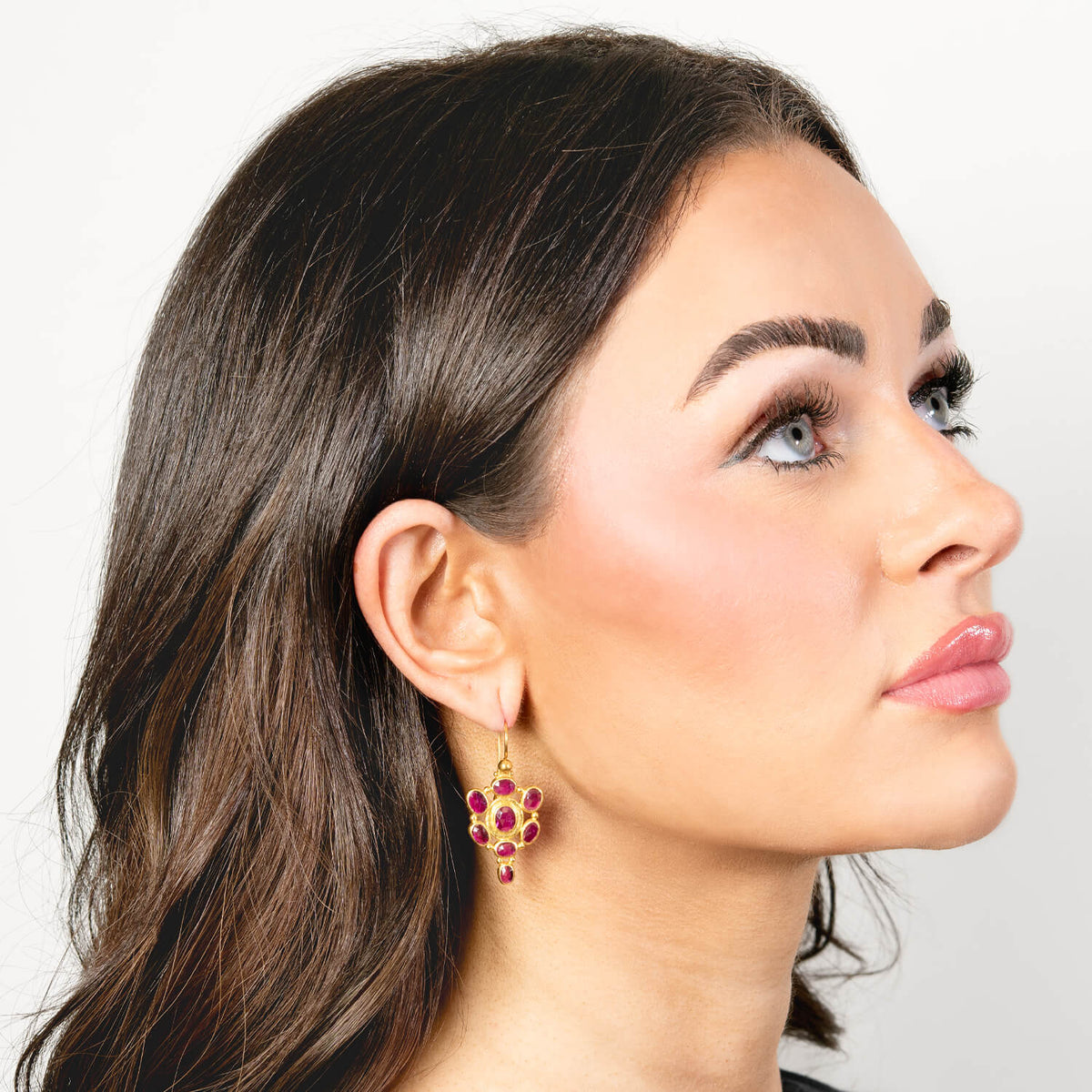 GURHAN Estate Indian 24k Ruby Dangle Earrings