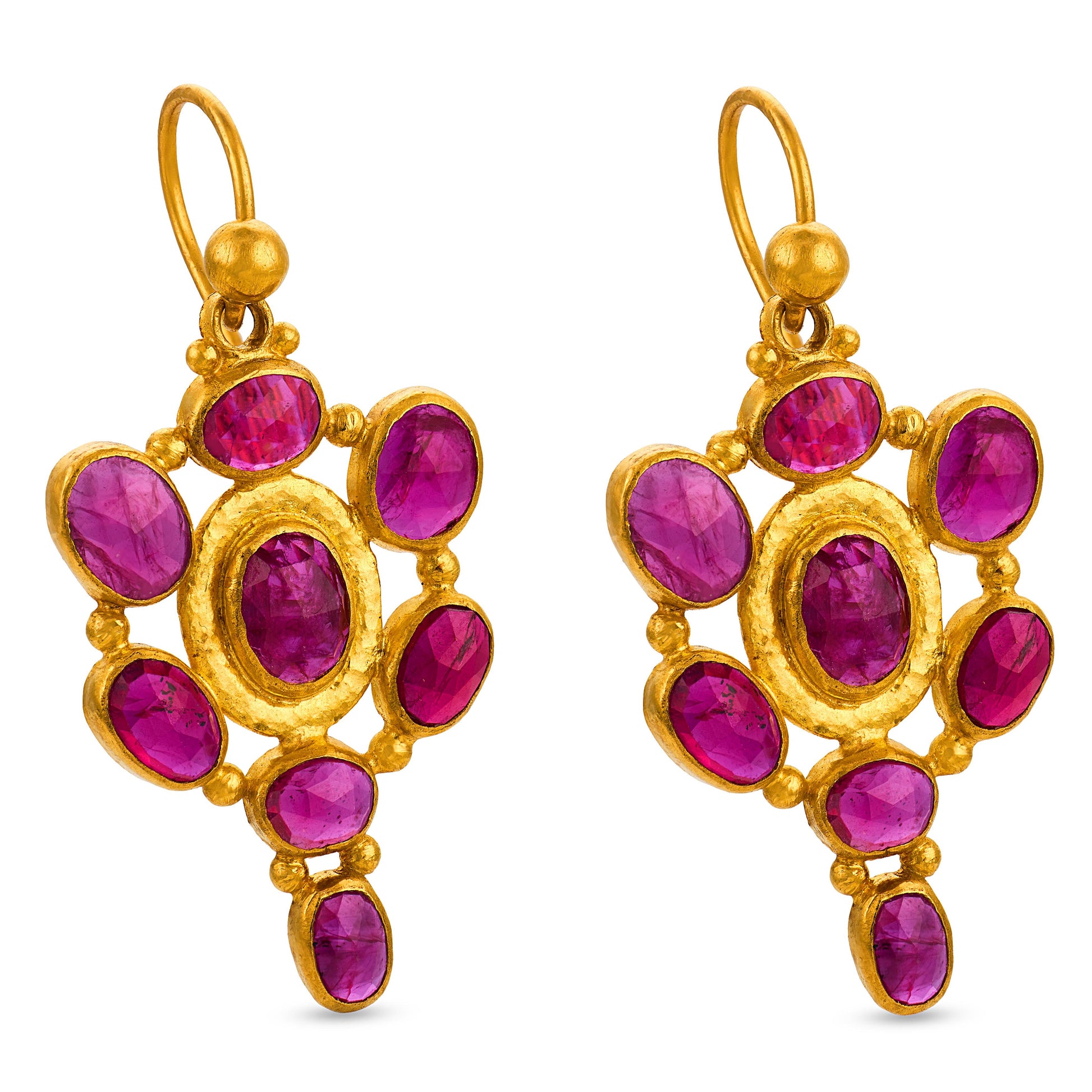 GURHAN Estate Indian 24k Ruby Dangle Earrings
