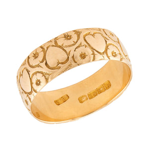 Art Nouveau English 18k Band