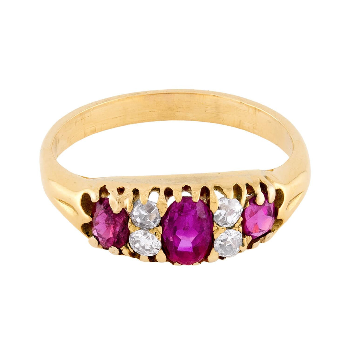 Art Nouveau 18k Ruby & Diamond Ring