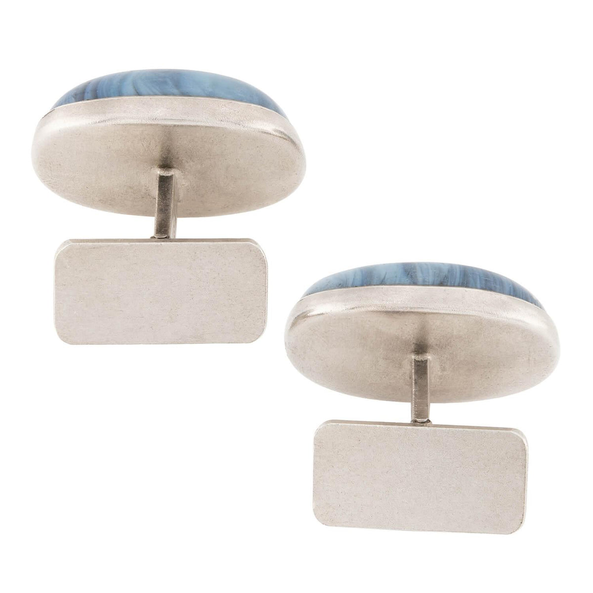 SIGFRID PETERSSONS Edwardian Swedish Sterling Silver Agate Cufflinks