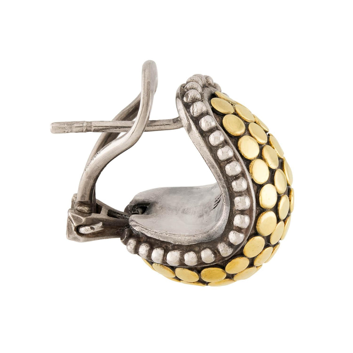 JOHN HARDY Estate 18k/Sterling Silver Hoop Earrings