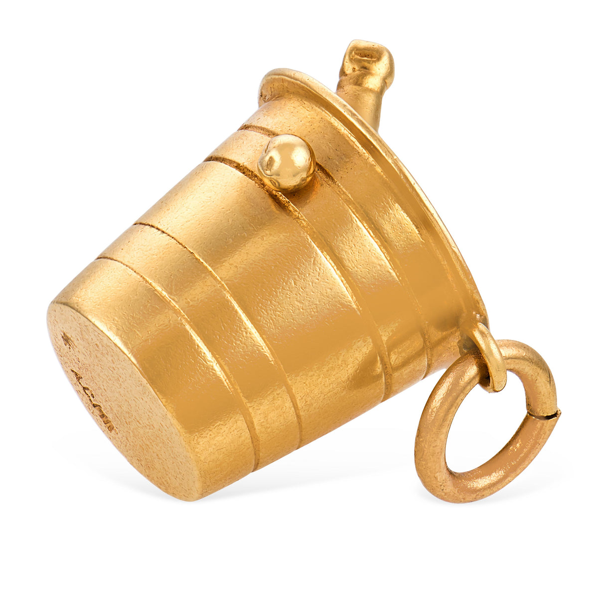 Vintage 14k Enamel & Celluloid Champagne Ice Bucket Pendant/Charm