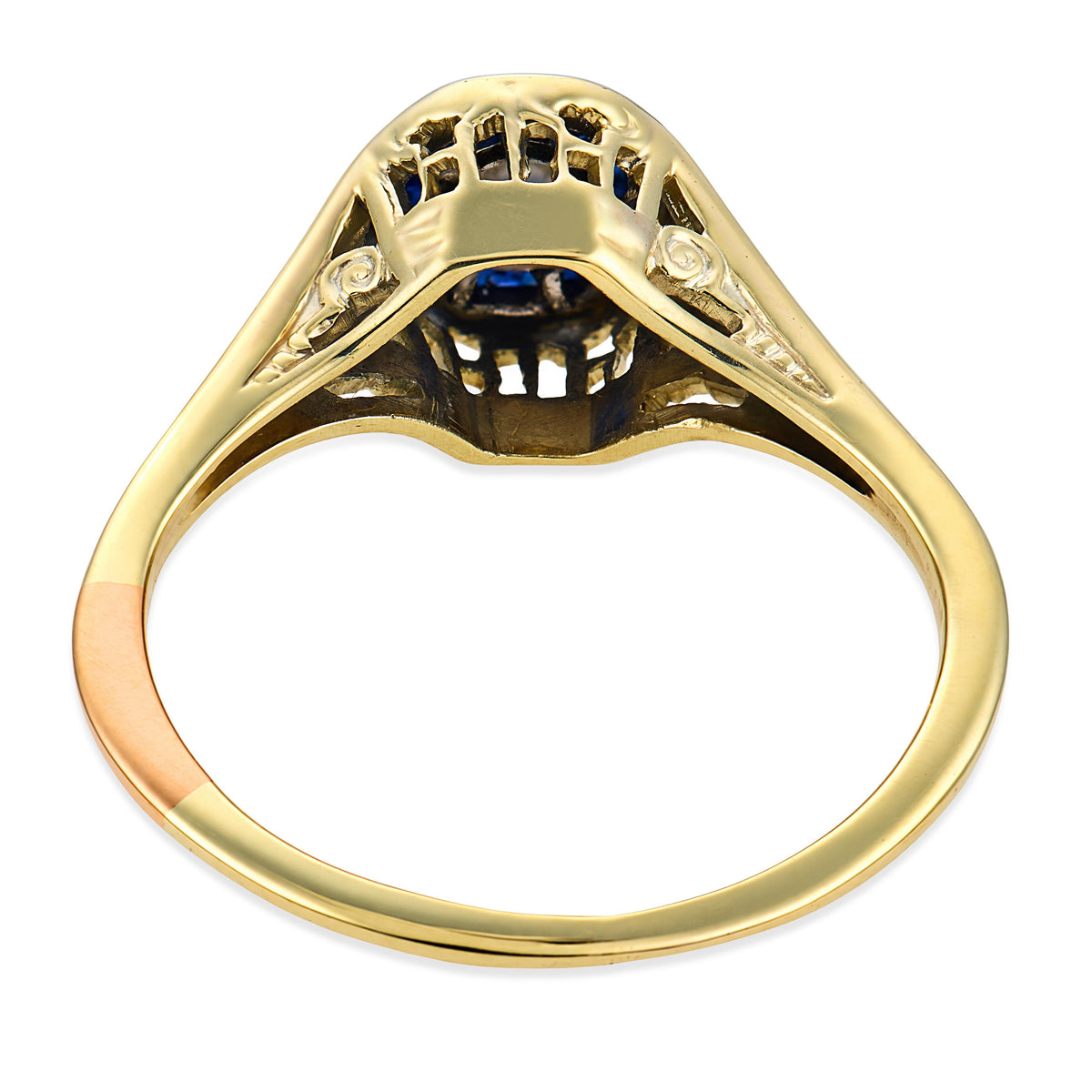 Edwardian 14k/Platinum Diamond & Sapphire Engagement Ring .25ct