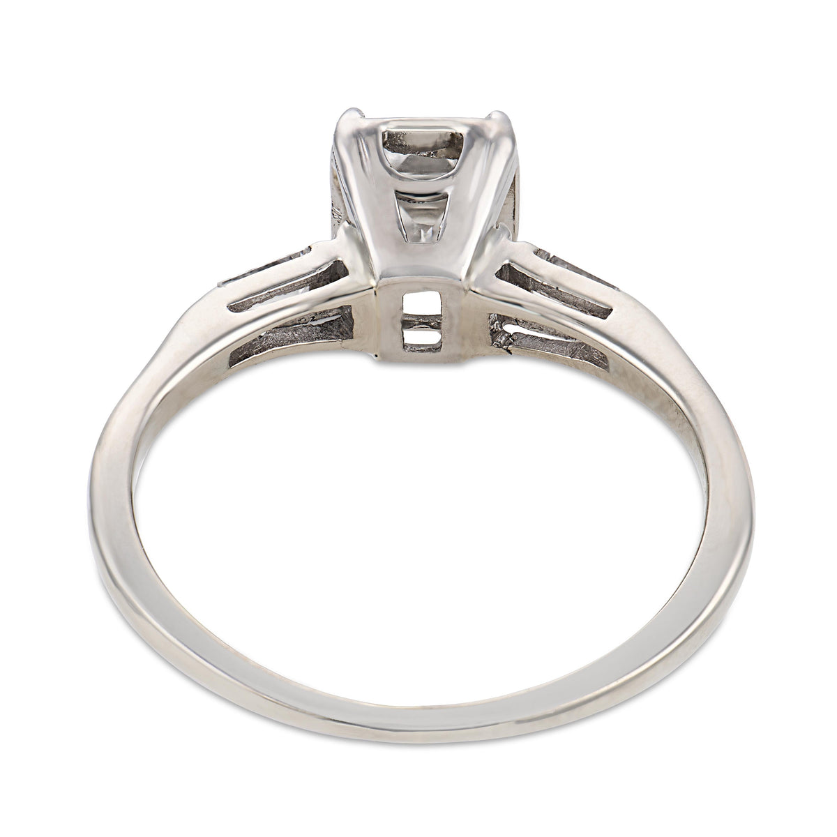 Retro Platinum Diamond Engagement Ring .64ct