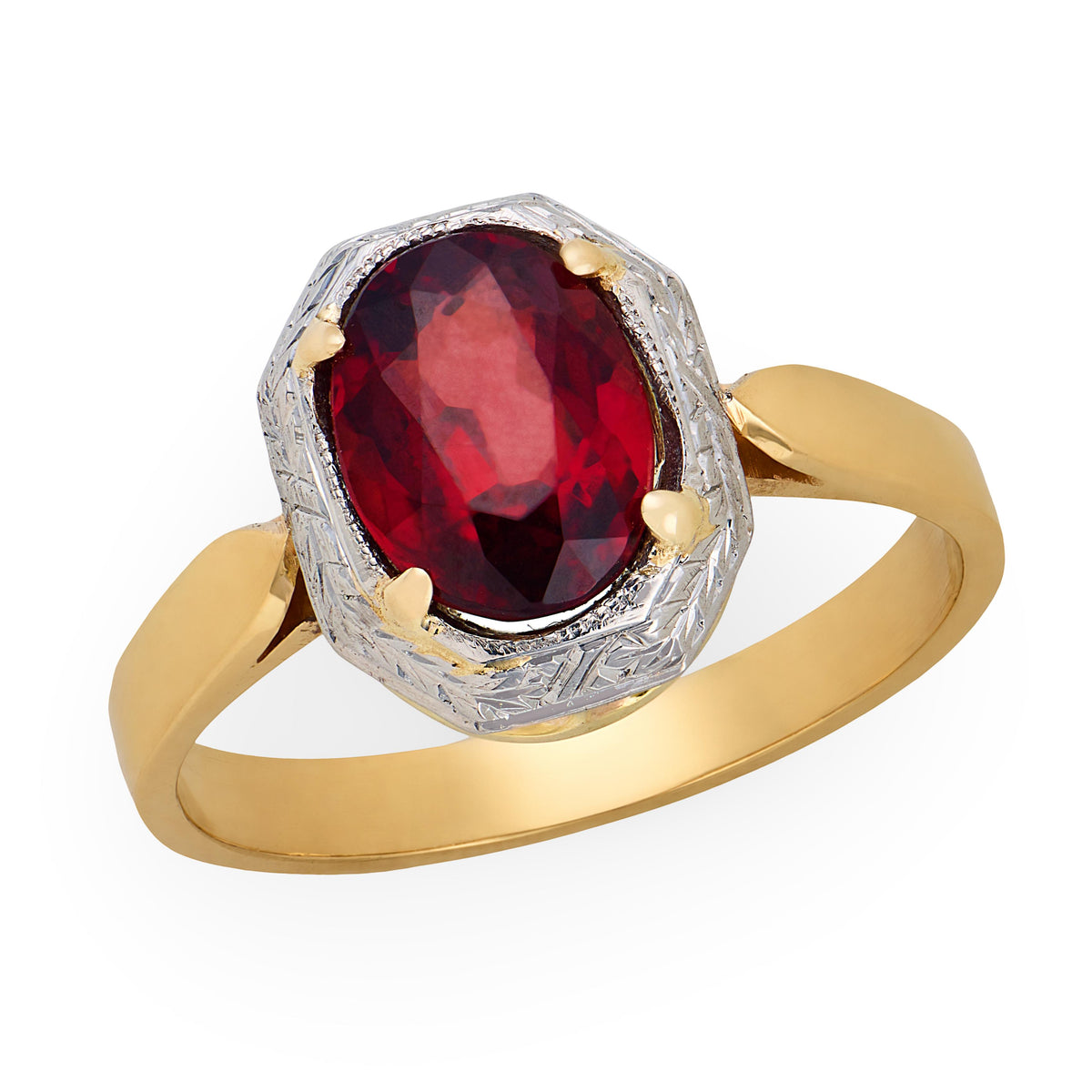 Edwardian 14k/Platinum Tourmaline Ring