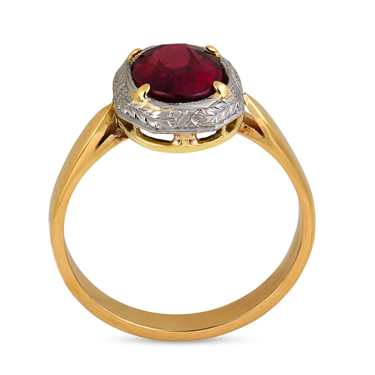 Edwardian 14k/Platinum Tourmaline Ring