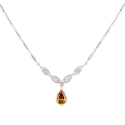Vintage 14k Diamond Drop Necklace