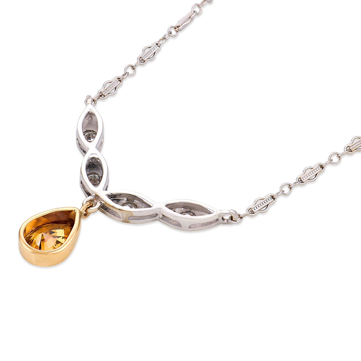 Vintage 14k Diamond Drop Necklace