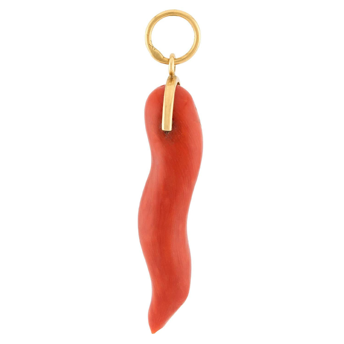 Victorian 18k Coral Cornicello Pendant/Charm