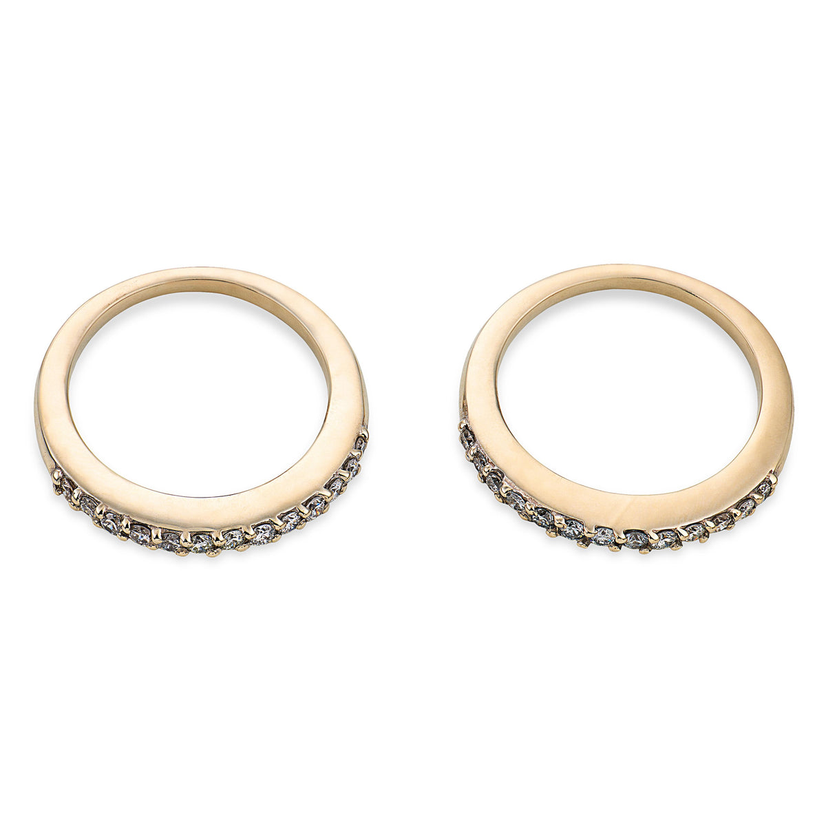 Estate 18k Diamond Half Band Set