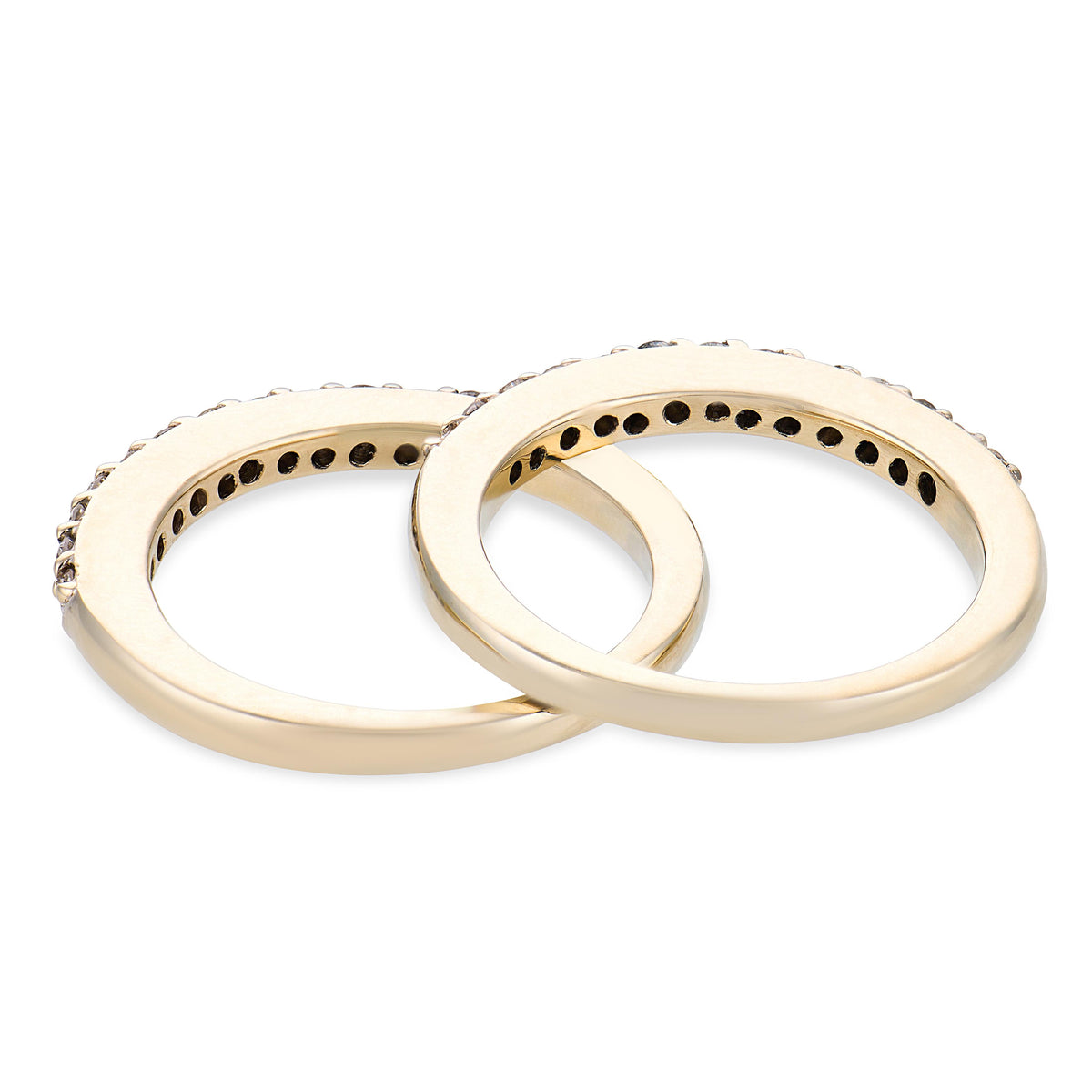 Estate 18k Diamond Half Band Set