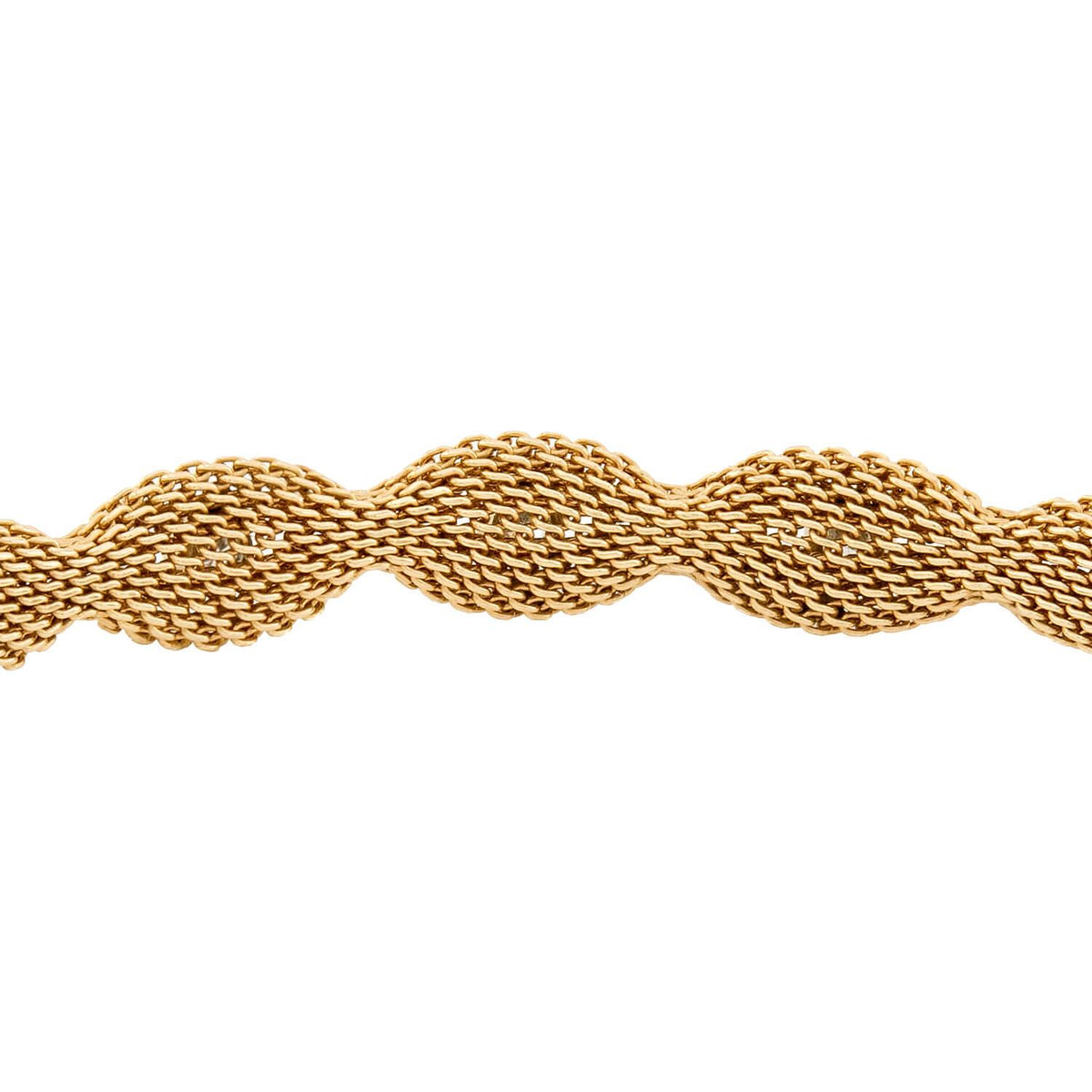 Retro 14k/Platinum Diamond Mesh Bracelet