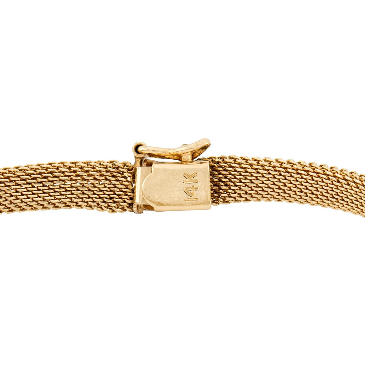 Retro 14k/Platinum Diamond Mesh Bracelet