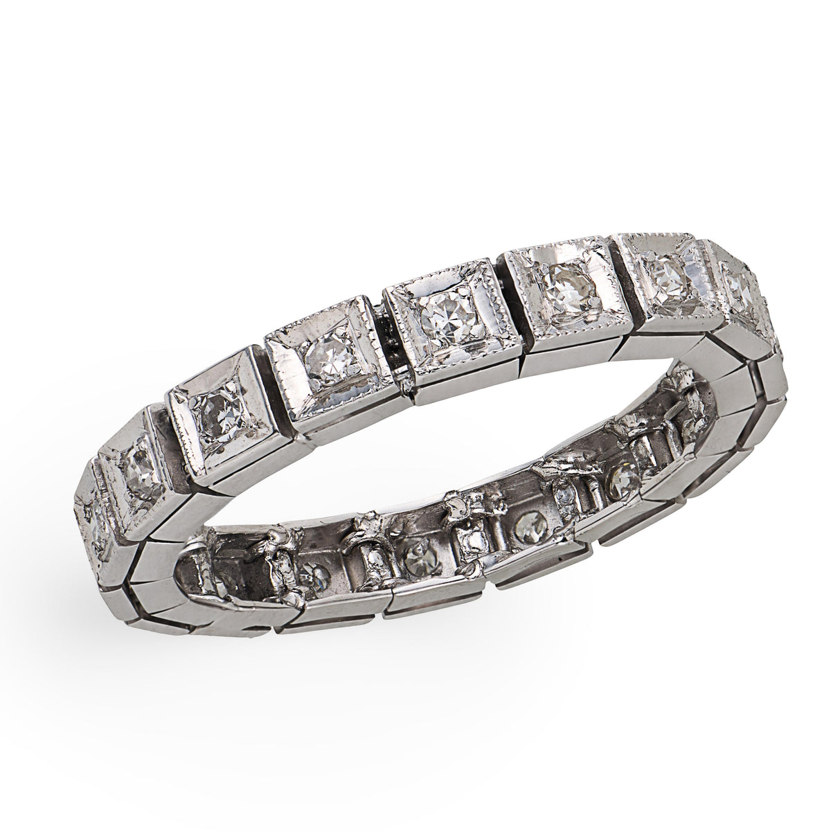 Art Deco Platinum Diamond Eternity Band