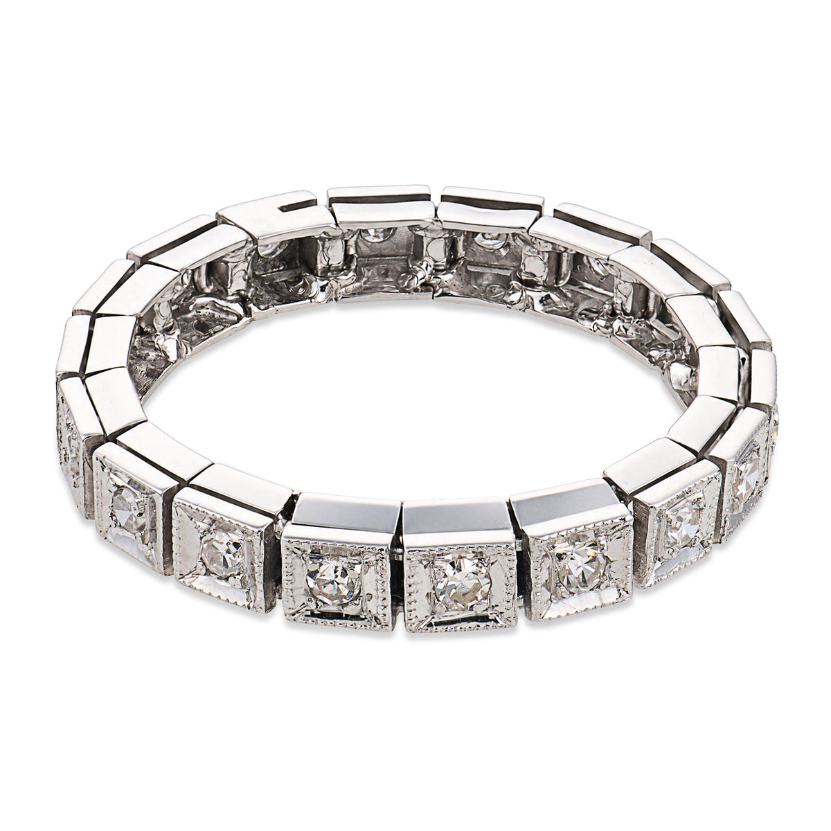 Art Deco Platinum Diamond Eternity Band