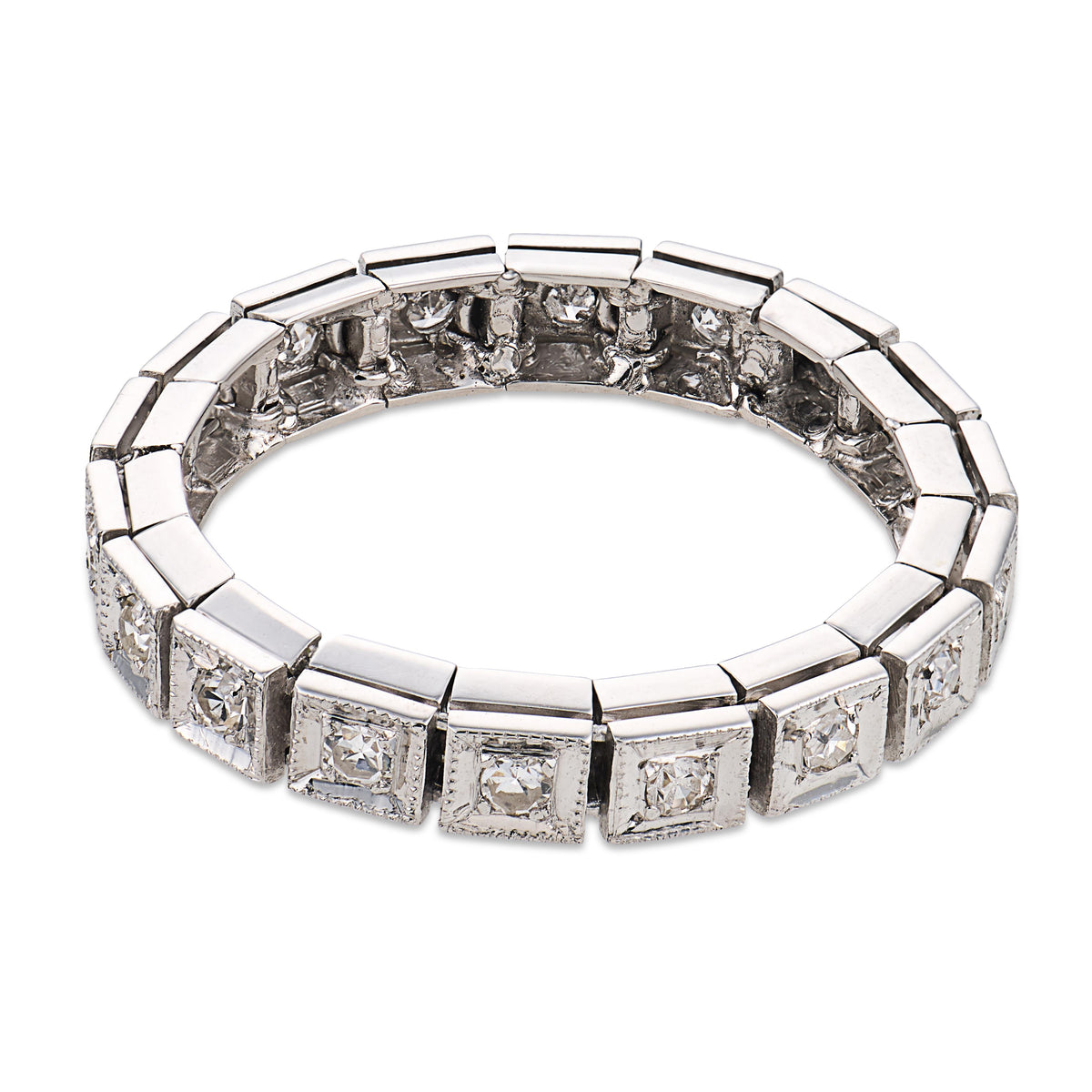 Art Deco Platinum Diamond Eternity Band