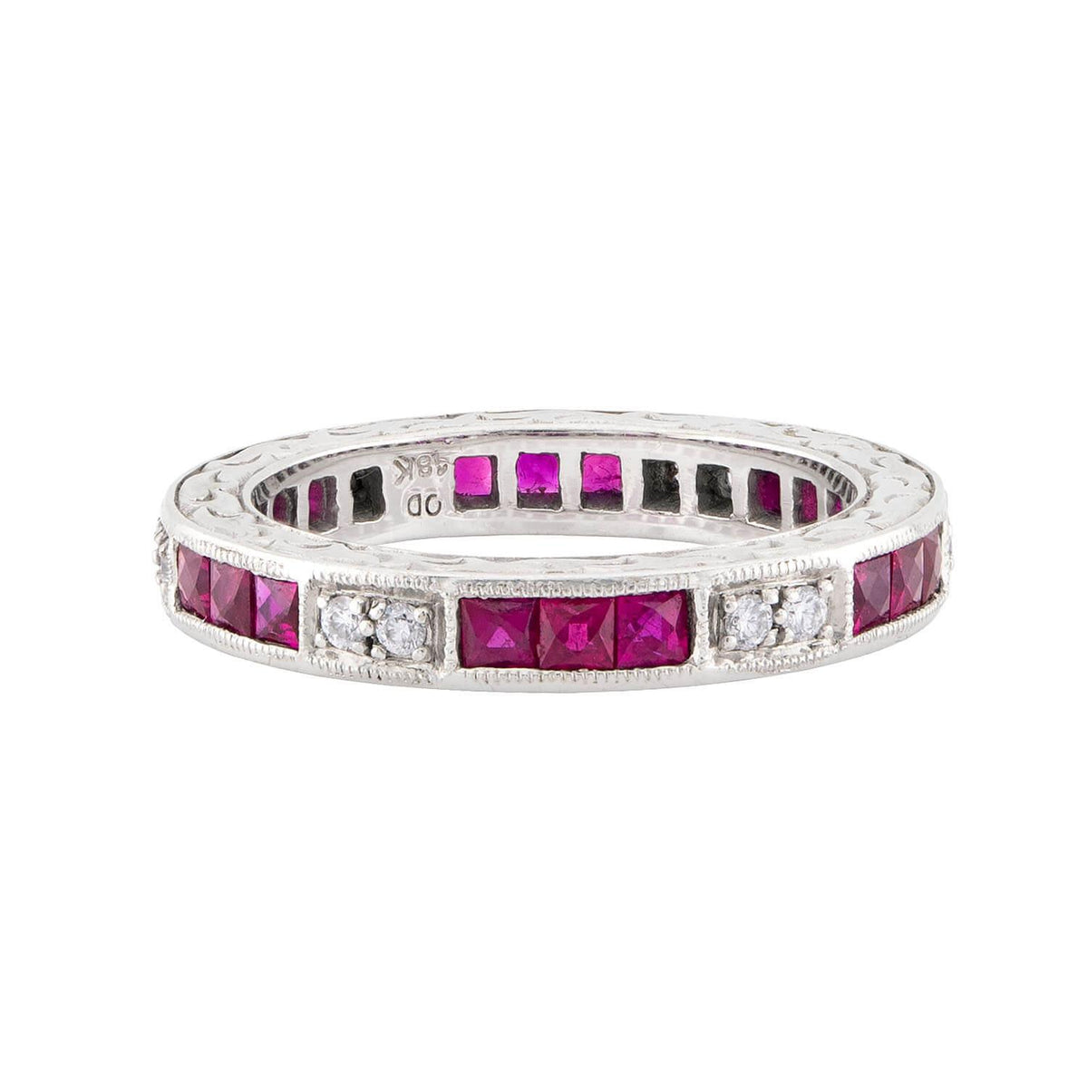 Estate 18k Ruby & Diamond Eternity Band