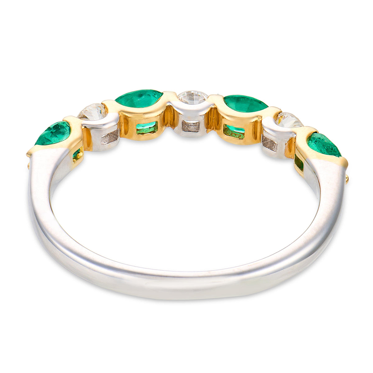Estate 14k Emerald & Diamond Half Band