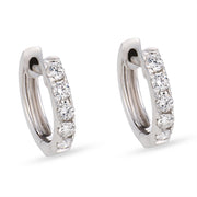Estate 14k Diamond Huggie Hoop Earrings