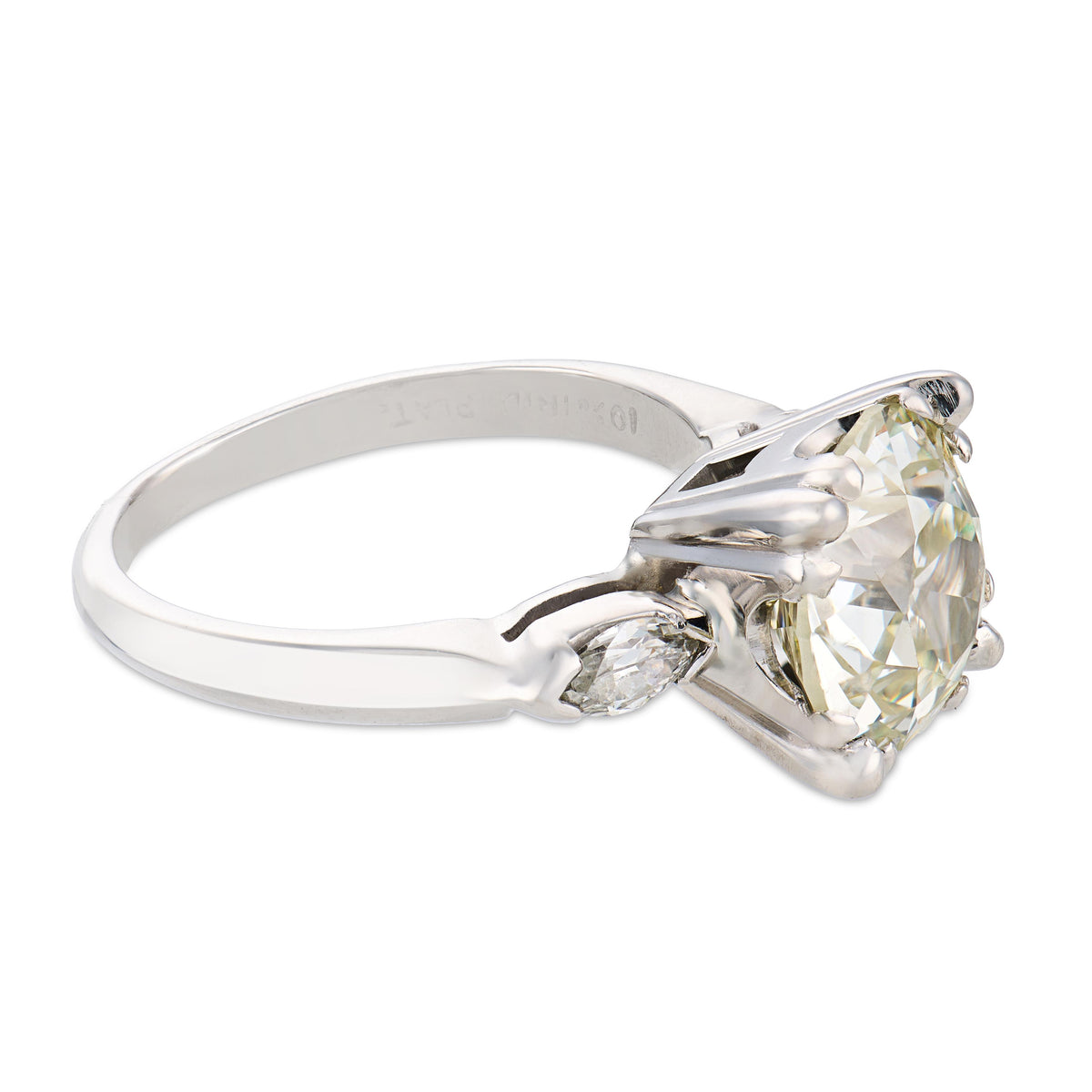 Art Deco Platinum Diamond Engagement Ring 3.09ct