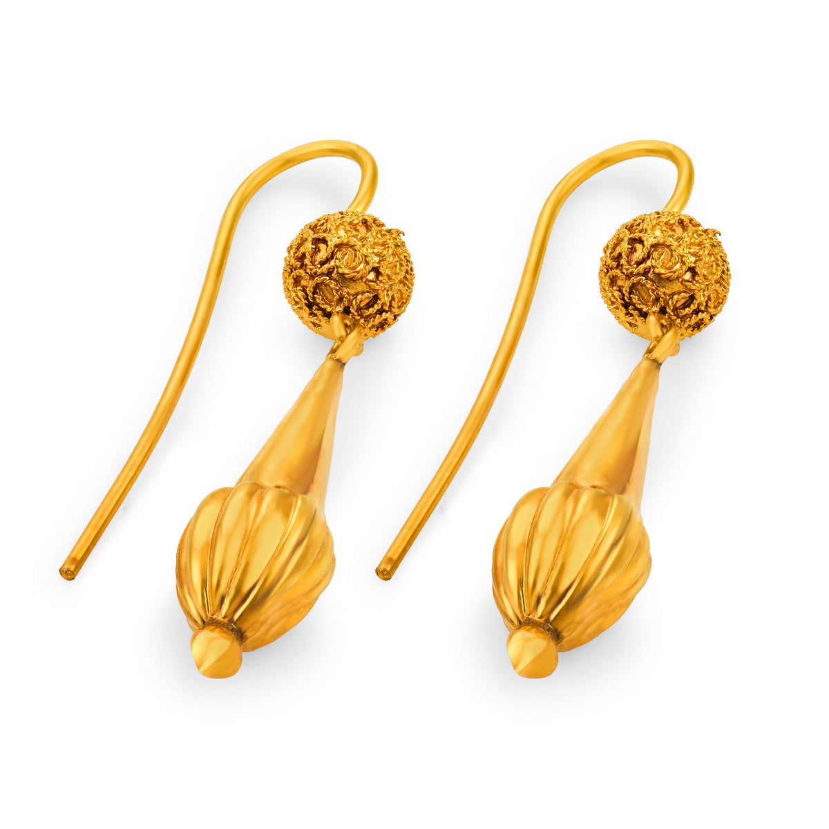 Victorian 14k Etruscan Drop Earrings