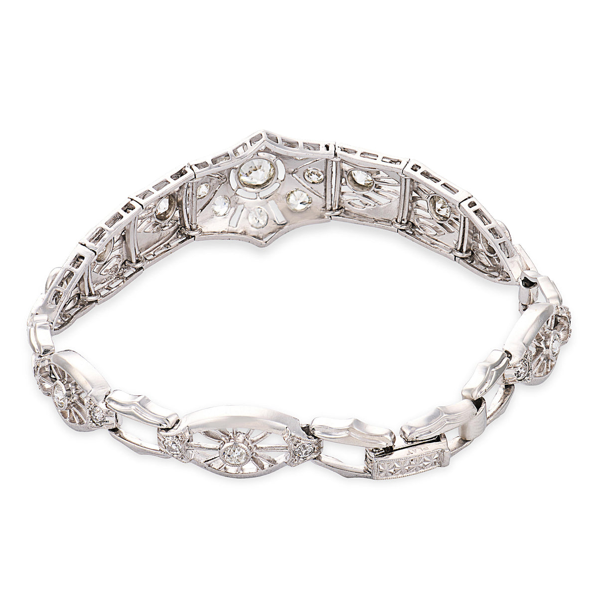 Art Deco Platinum Diamond Belly Bracelet