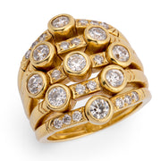 SONIA B Estate 18k Diamond Multi-Band Statement Ring