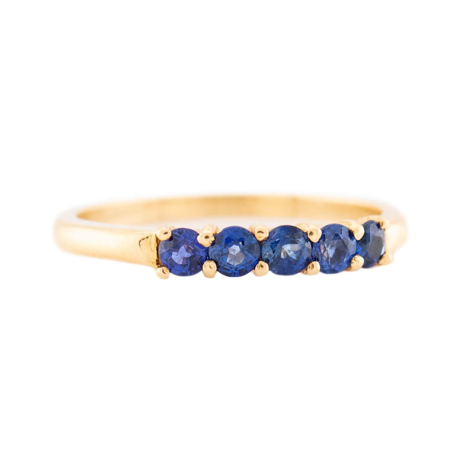 Estate 18k Sapphire Half Band